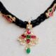 Handmade Brass Metal Jewellery Black Thread Necklace